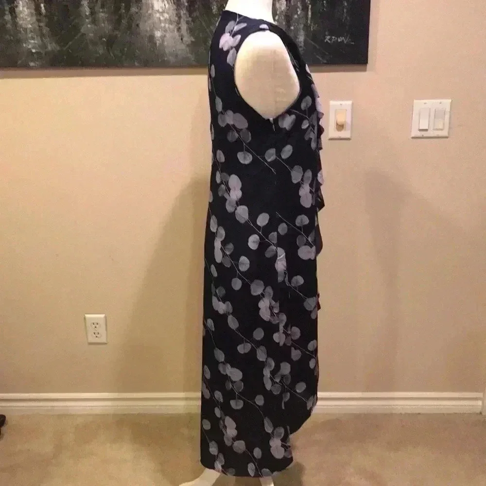 Banana Republic Floral High-Low Ruffle Front Sleeveless Dress-Size 6